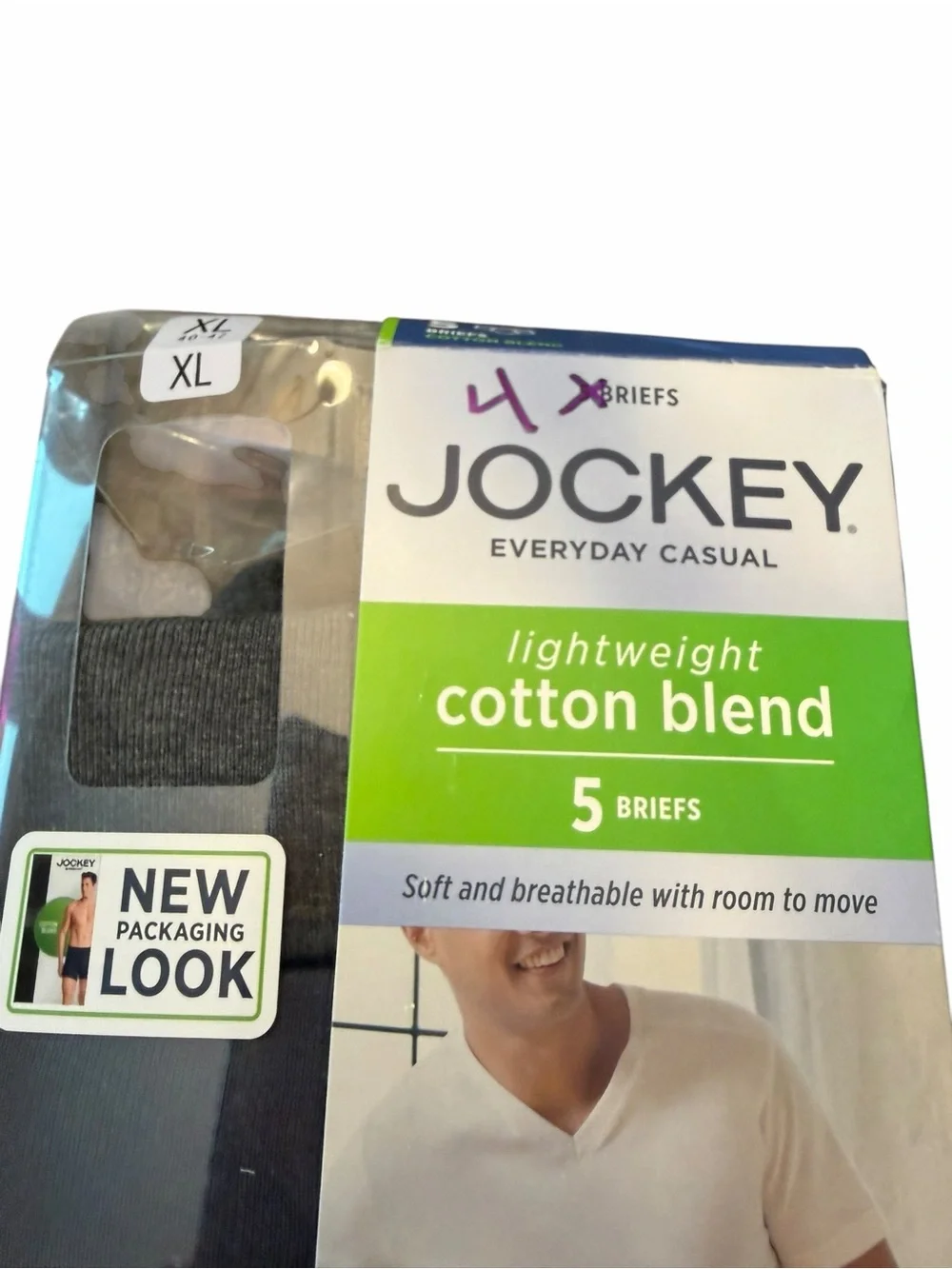 Men's Jockey 4-Pack Lightweight Cotton Blend Briefs Underwear Size‎ XL 40-42 NEW